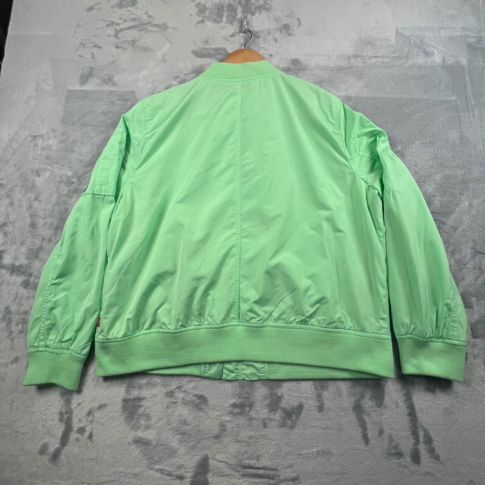 Levi's Bomber Jacket Womens XXL Mint Green Full Zip Flight Mom Vibe 80's Life - Picture 8 of 12